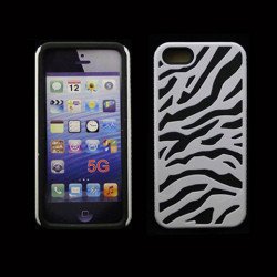 iPhone 5 5S Zebra Hybrid Case (White-Black)
